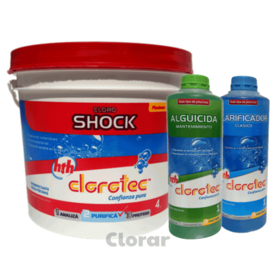 combo 1 promo cloro shock alguicida clarificador clorotec